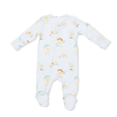 Green Vintage Spring Ducklings Zipper Footie