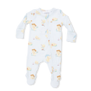 Green Vintage Spring Ducklings Zipper Footie