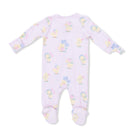 Pink Vintage Spring Duckling Zipper Footie