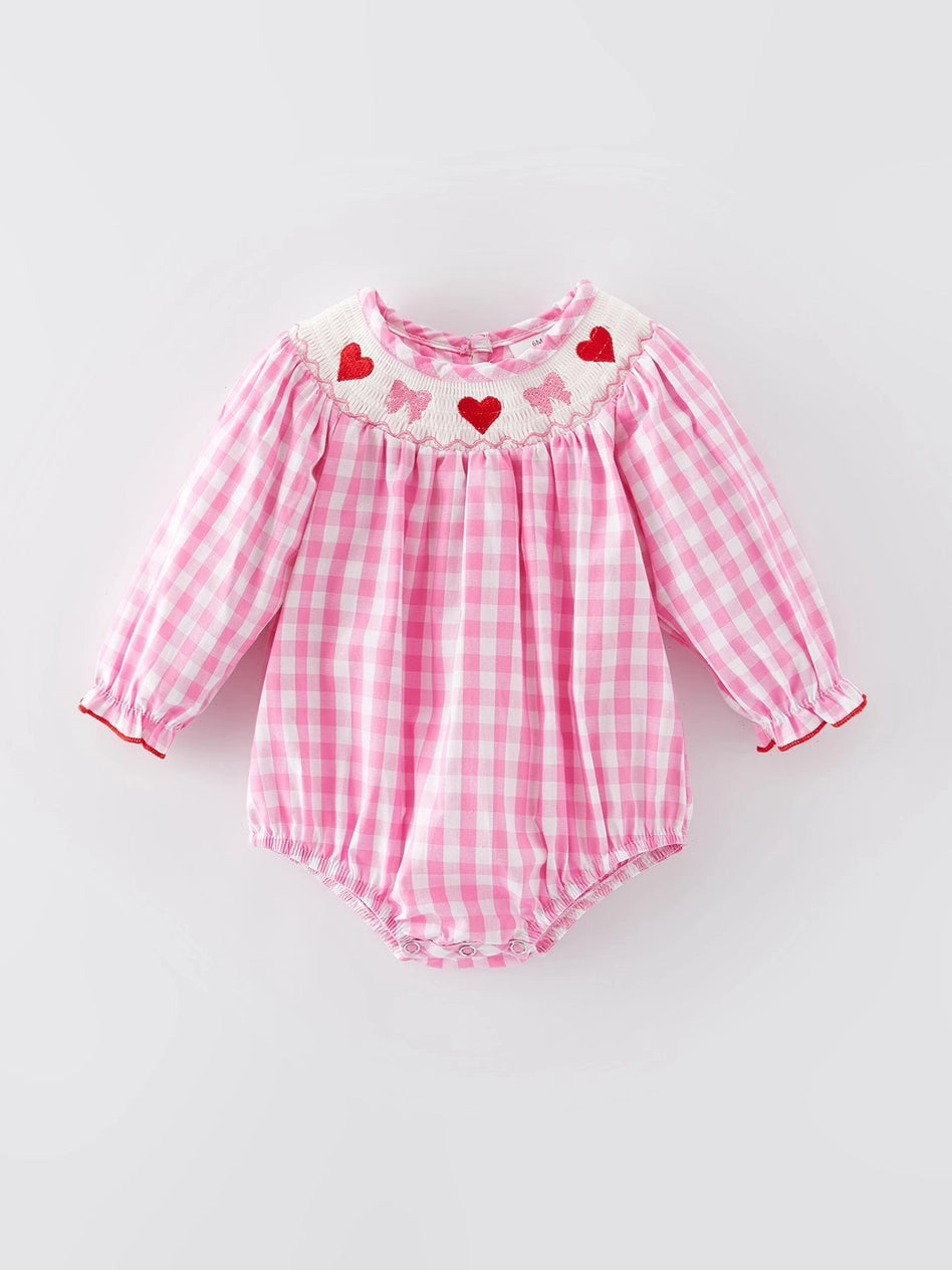 Heart/Bow Smocked Romper