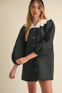 Textured Peter Pan Collar Dress
