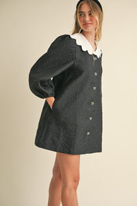 Textured Peter Pan Collar Dress