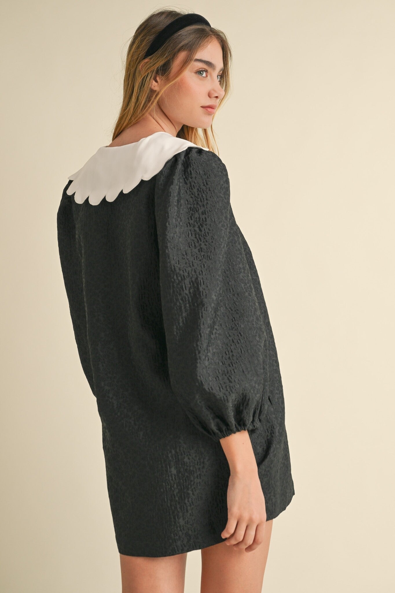 Textured Peter Pan Collar Dress