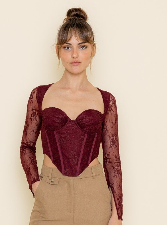 Long Sleeve Corset Top