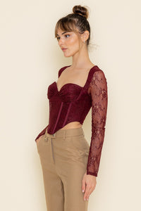 Long Sleeve Corset Top