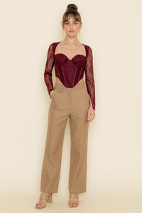 Long Sleeve Corset Top