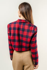 Plaid Cropped Blazer