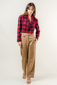 Plaid Cropped Blazer