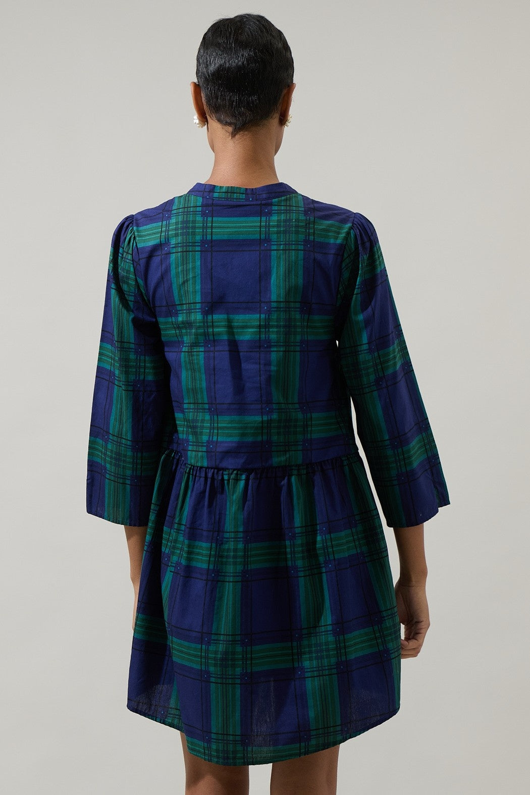 Plaid Button Down Mini Dress