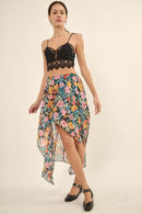 Floral High-Low Skirt
