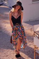 Floral High-Low Skirt