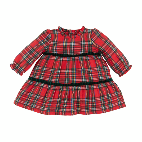 Plaid Velvet Bow Dress