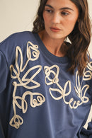 Cord Embroidered Sweatshirt