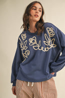 Cord Embroidered Sweatshirt