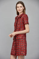 Sequin Embellished Tweed Dress