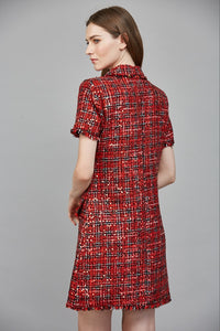 Sequin Embellished Tweed Dress