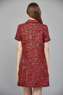 Sequin Embellished Tweed Dress