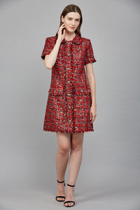 Sequin Embellished Tweed Dress