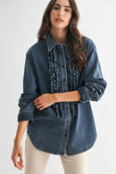 Ruffle Denim Blouse