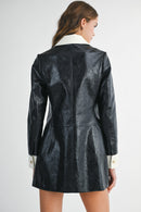 Leather Contrast Mini Dress