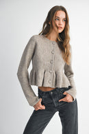 Long Sleeve Peplum Sweater