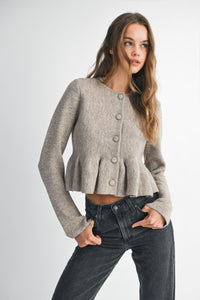 Long Sleeve Peplum Sweater