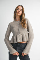 Long Sleeve Peplum Sweater