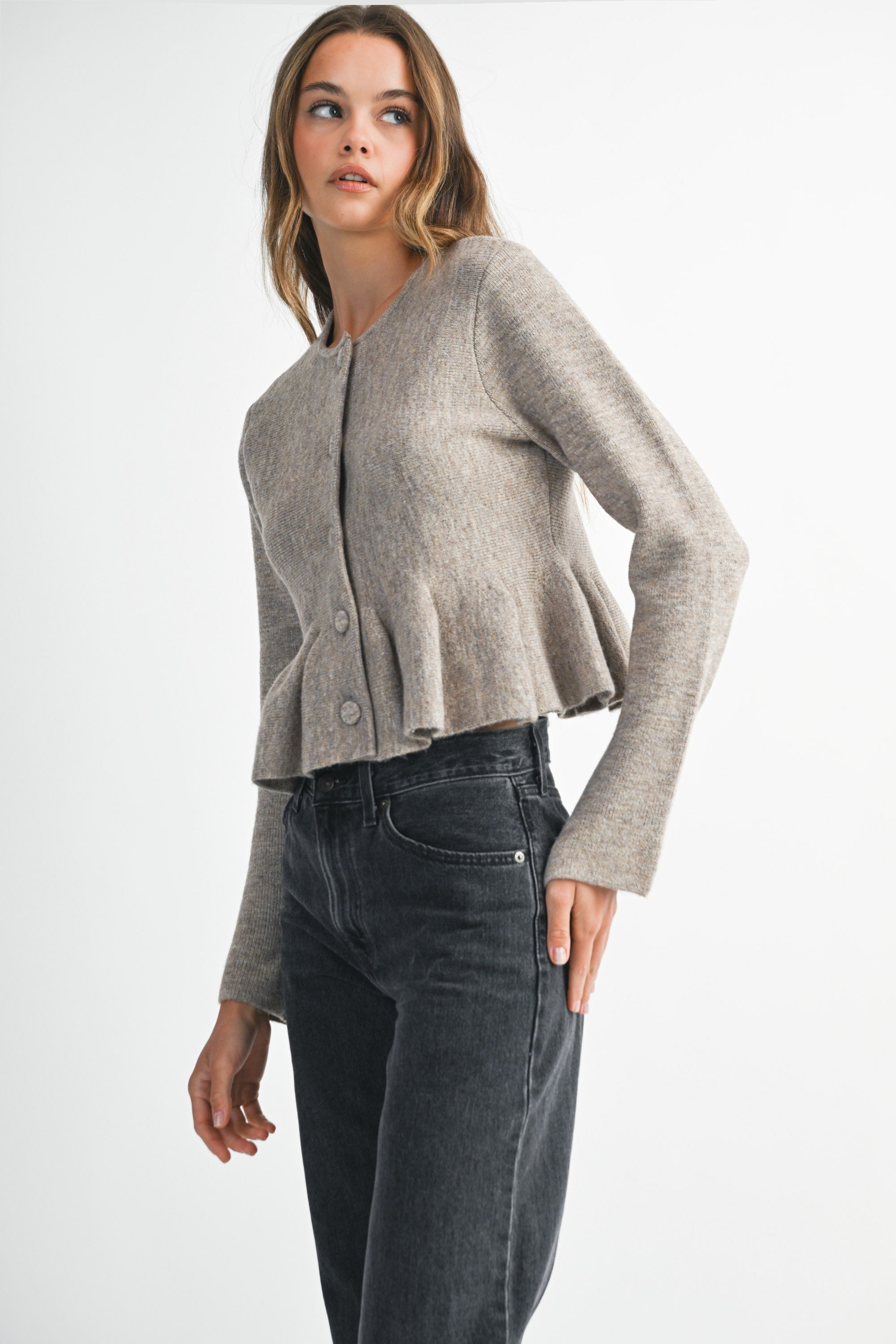 Long Sleeve Peplum Sweater