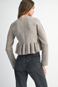 Long Sleeve Peplum Sweater