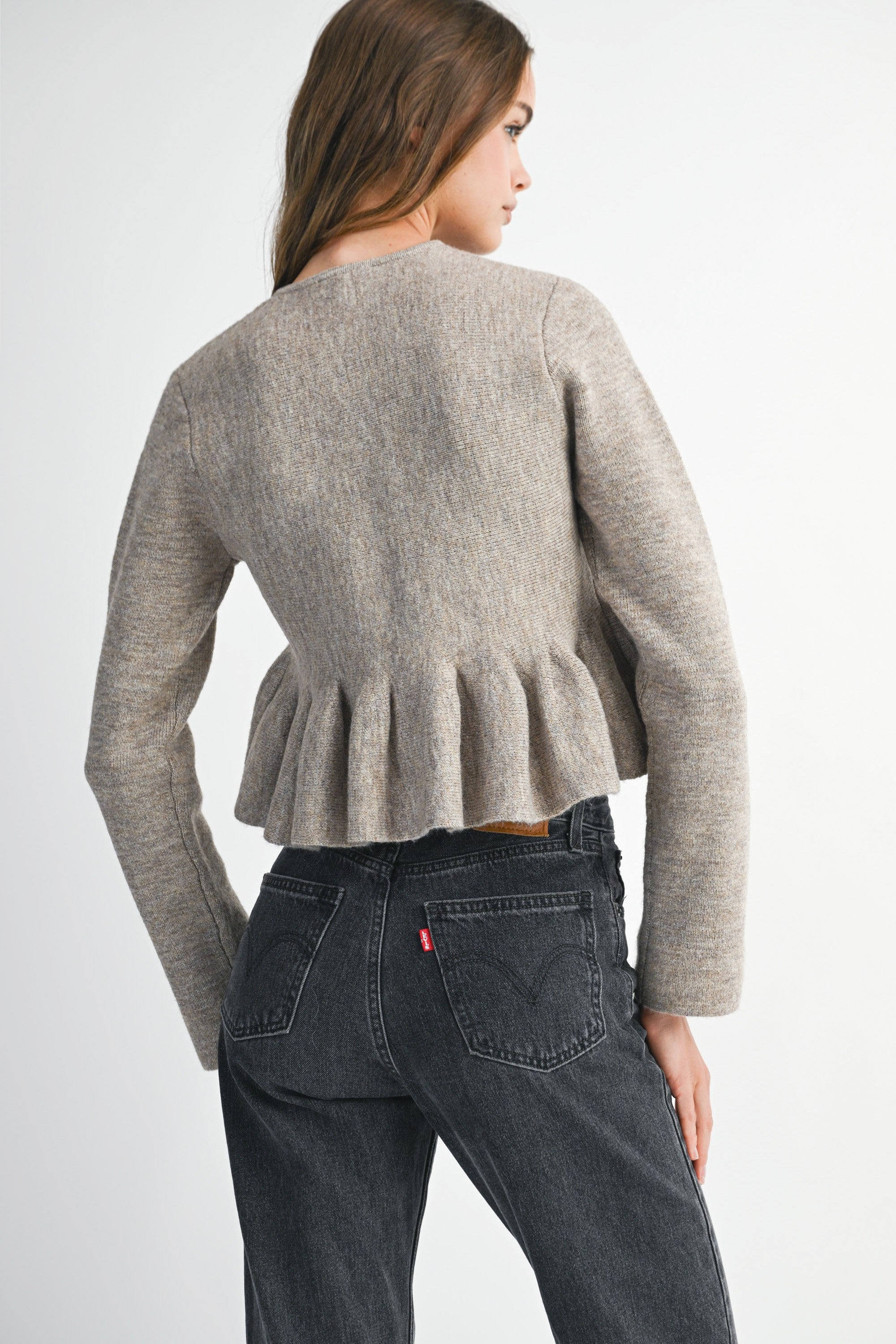 Long Sleeve Peplum Sweater
