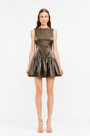 Satin Drop Waist Mini Dress