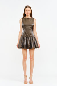 Satin Drop Waist Mini Dress