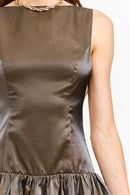 Satin Drop Waist Mini Dress
