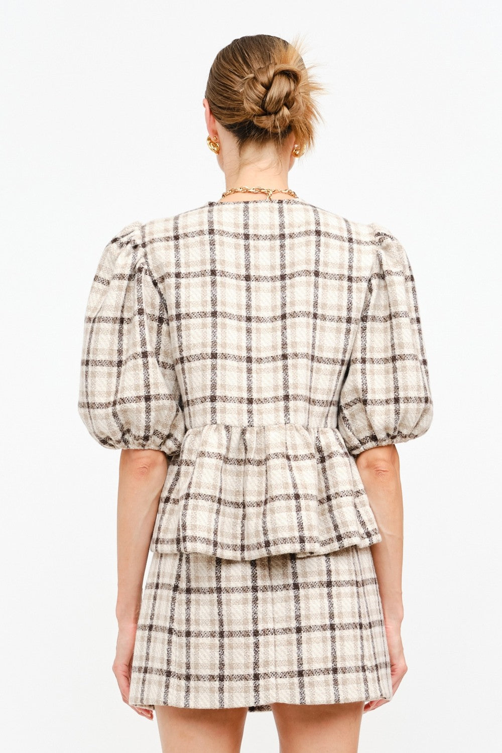 Plaid Front-Tie Top