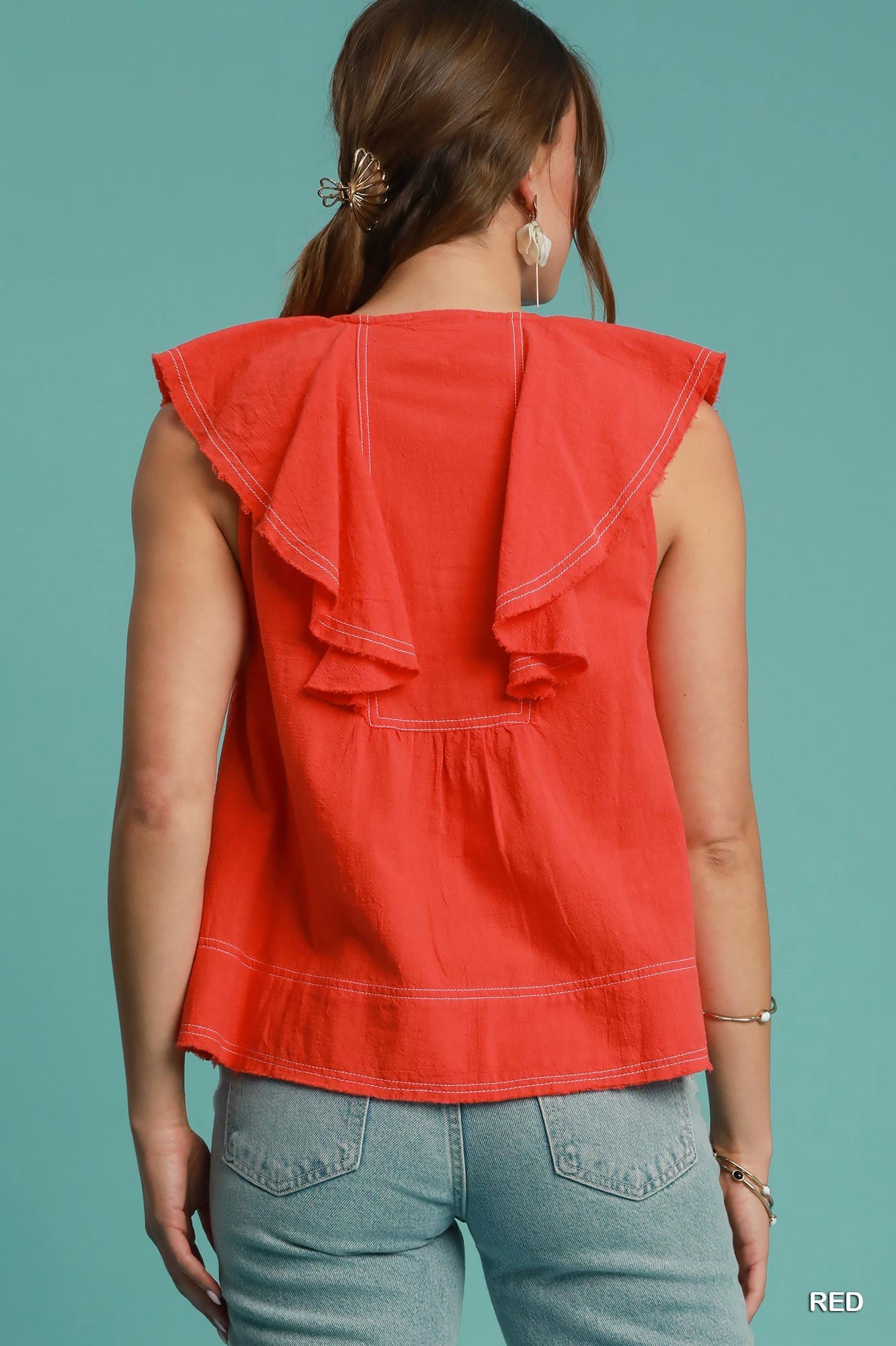 Ruffle Sleeveless Top