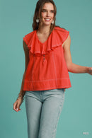 Ruffle Sleeveless Top