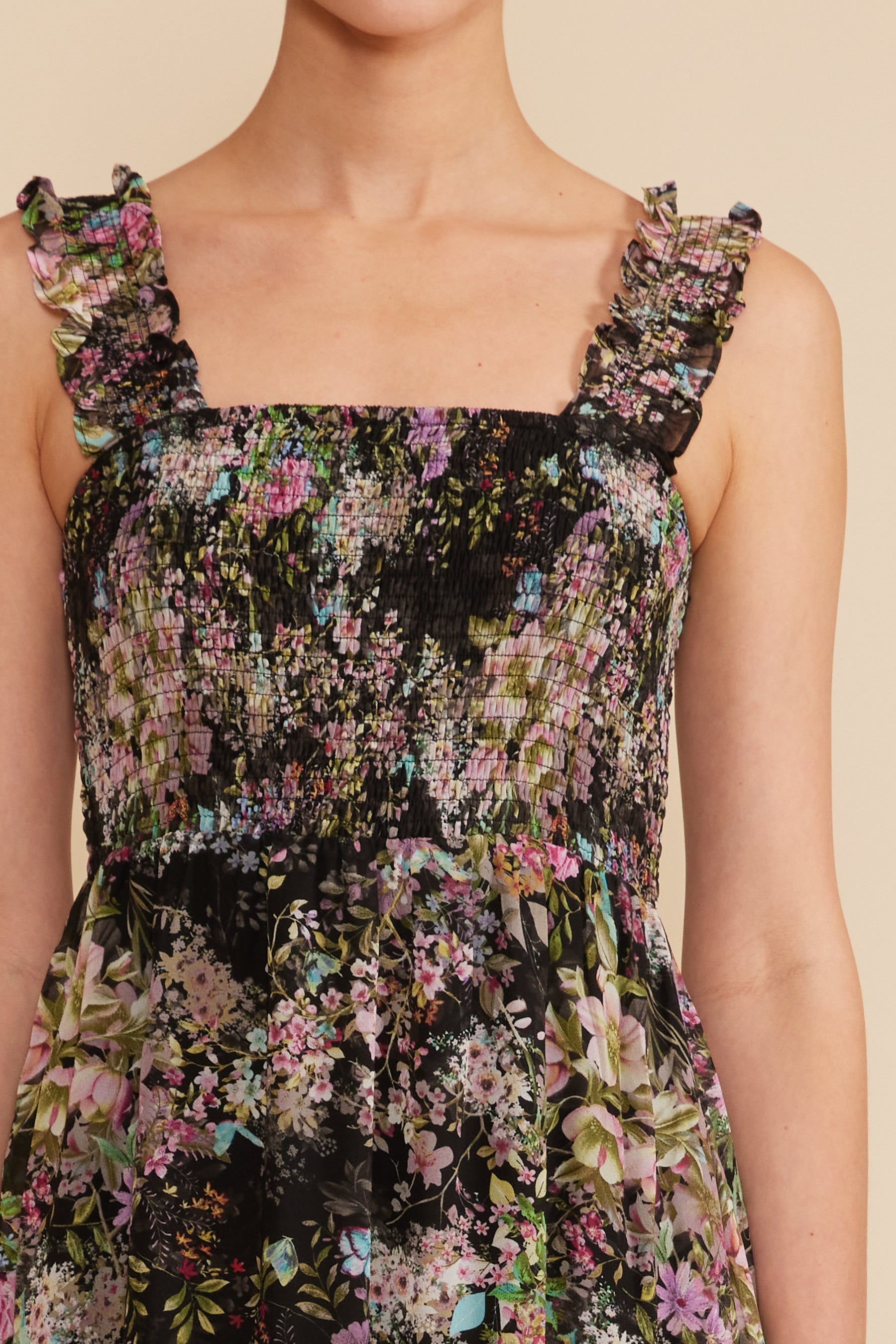 Dylan Smocked Floral Maxi Dress