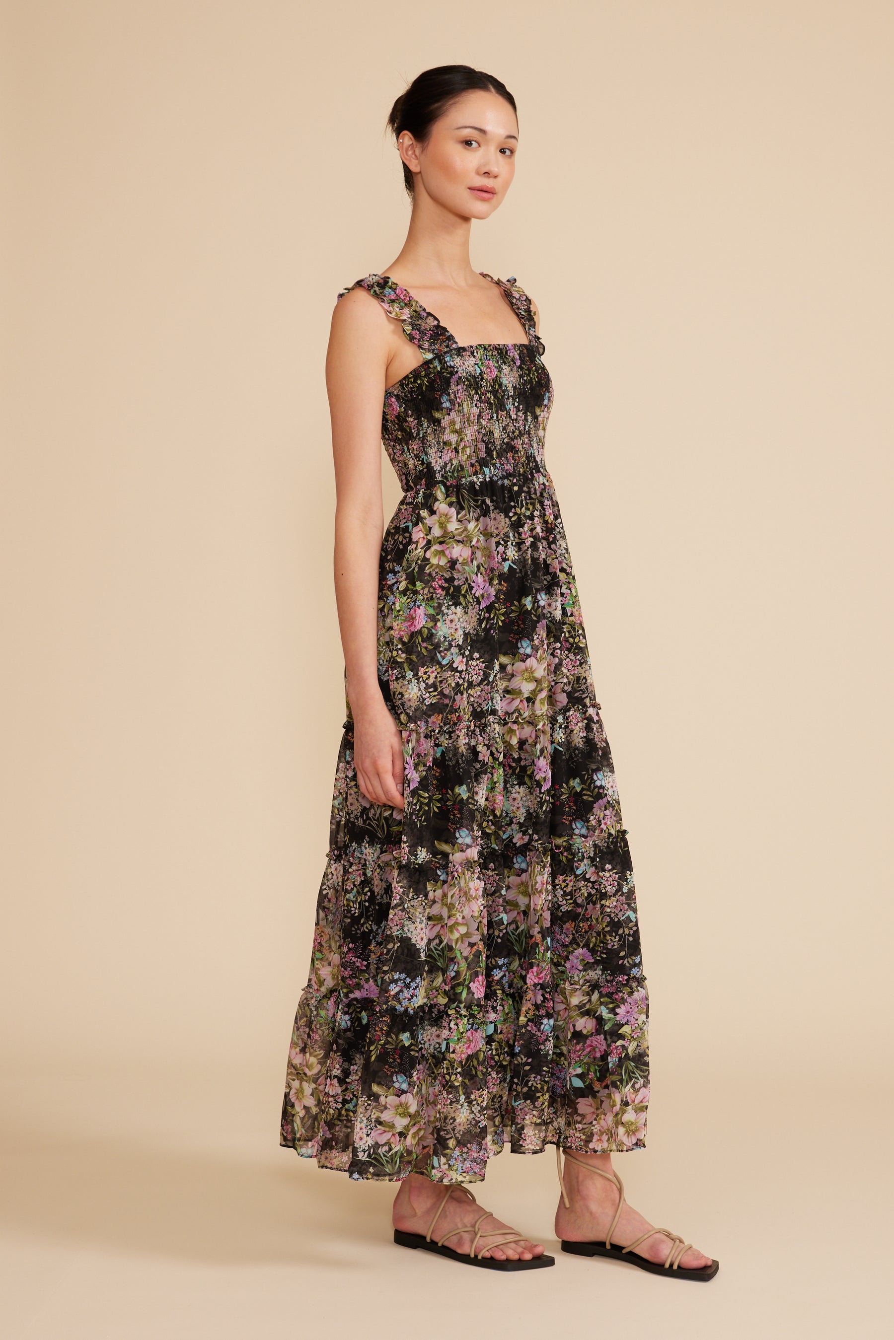 Dylan Smocked Floral Maxi Dress