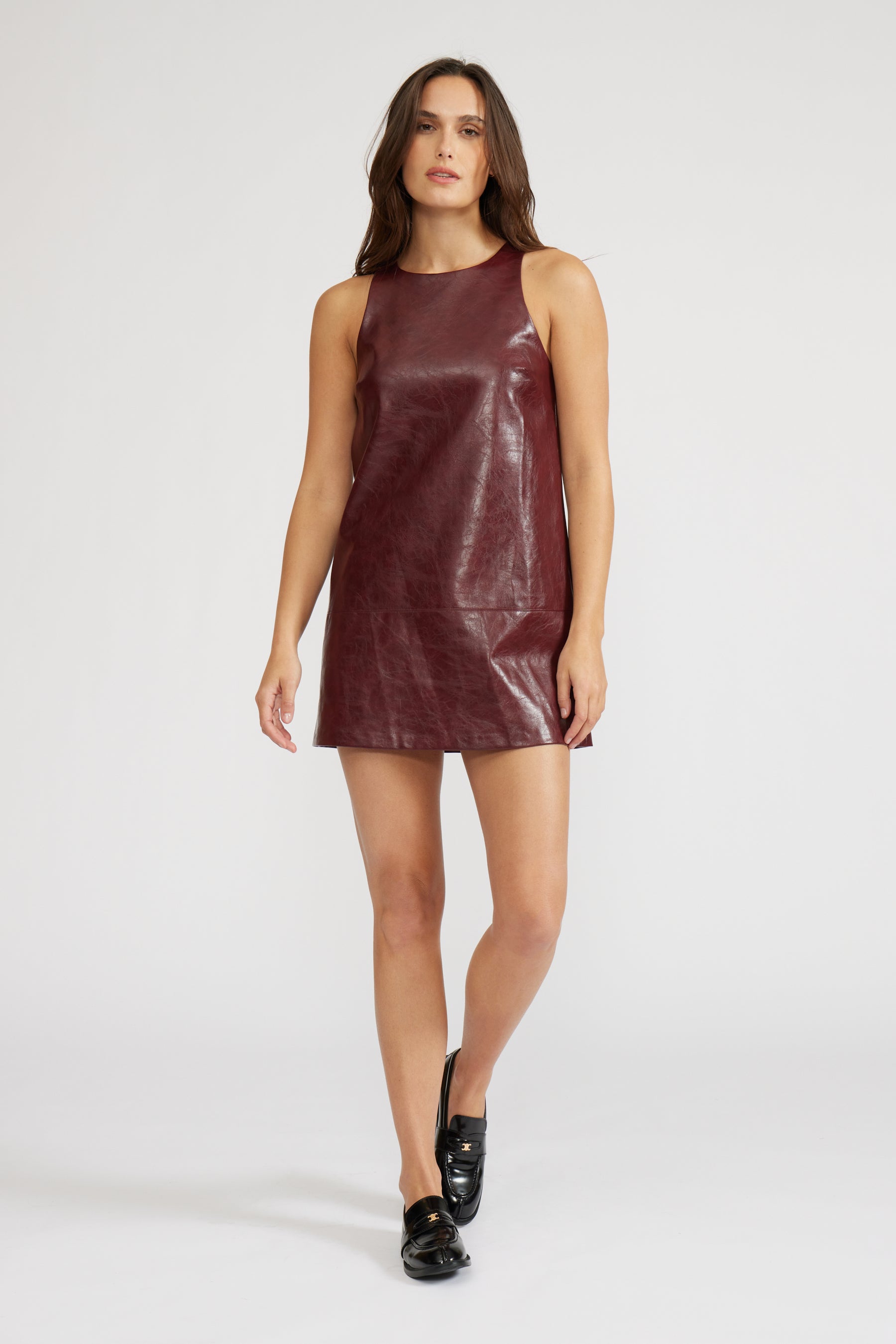 Onyx Faux Leather Dress Kirby's Kloset Onyx Faux Leather Dress Kirby's Kloset