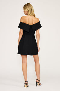 Black OTS Mini Dress