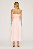 Ruched 3D Floral Maxi Dress