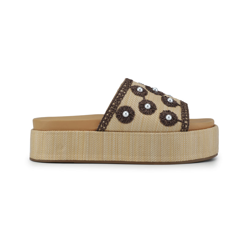 Mema Beaded Raffia Sandal
