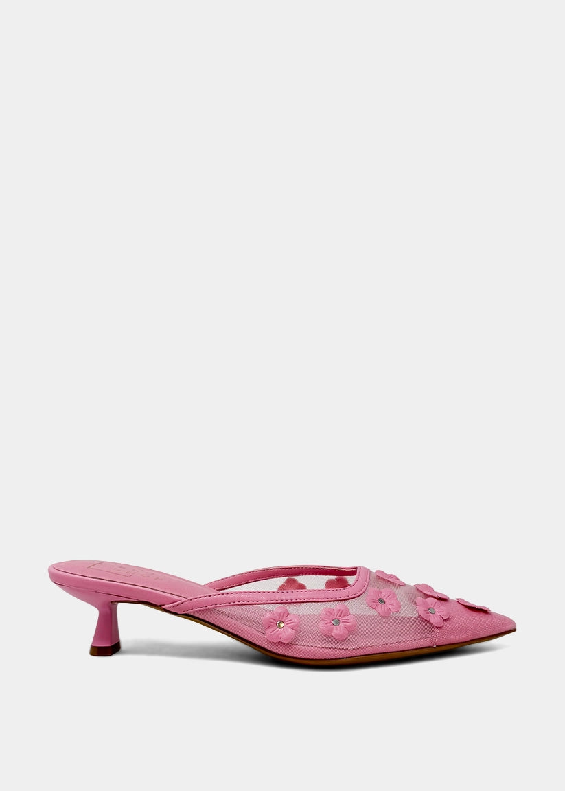 Norma Floral Heeled Mule