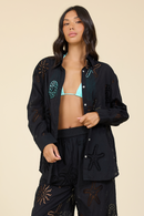Ocean Eyelet Button Down