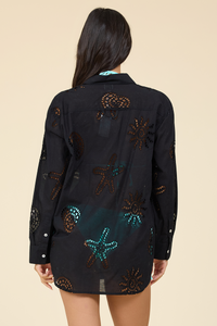 Ocean Eyelet Button Down