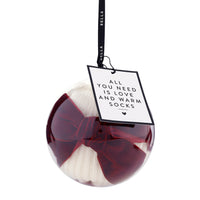 Burgundy Velvet Bow Socks