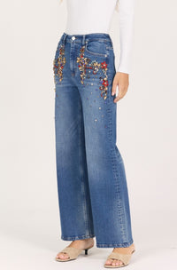 Fiona Colorful Rhinestone Jeans