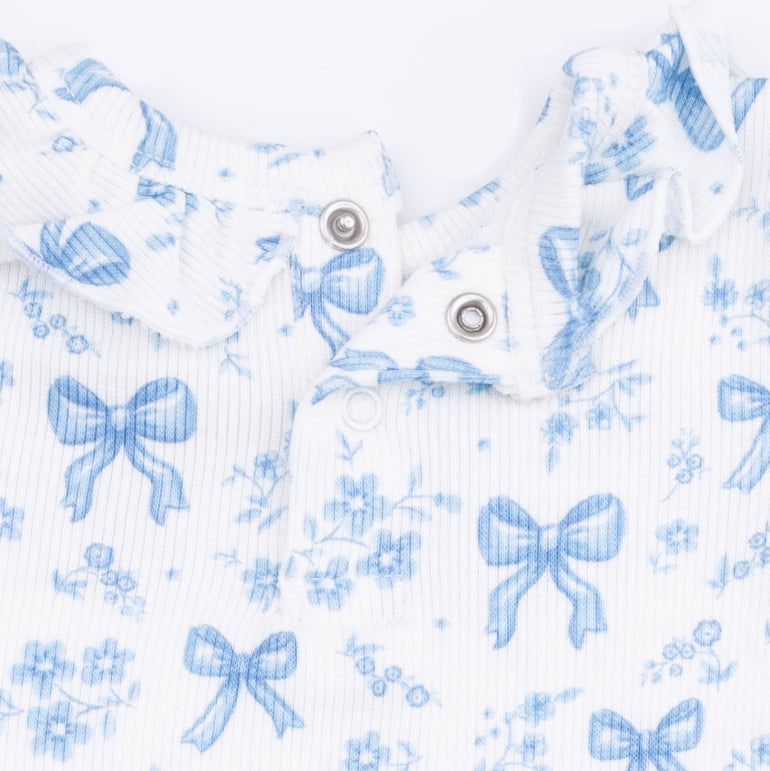 Blue Bows Ribbed Set
