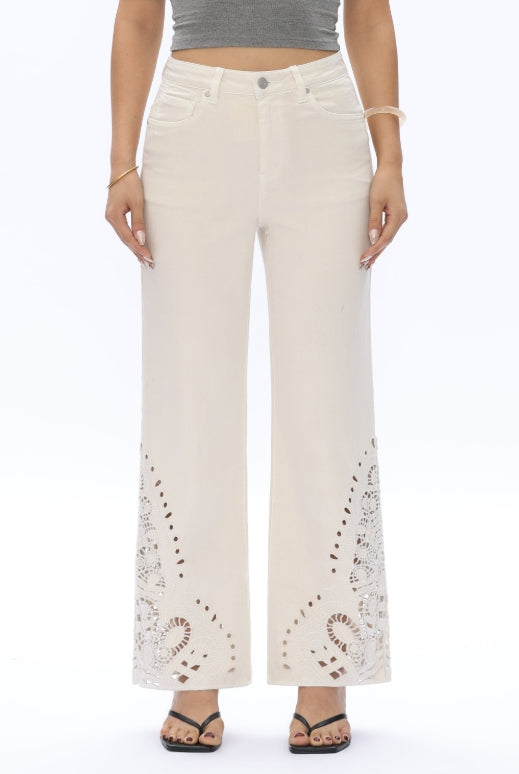 Paris Cream Cutout Jeans