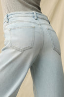 Button-Fly Wide Leg Jeans